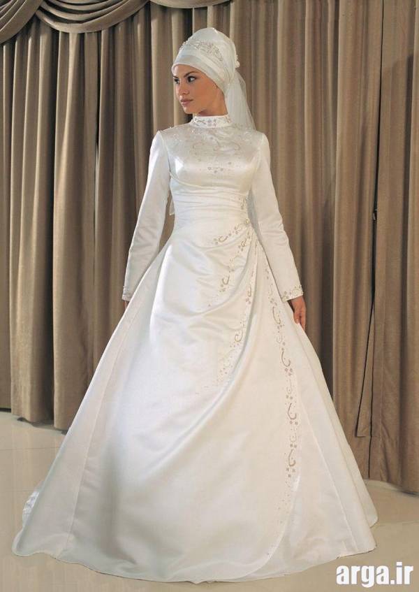 لباس عروس پوشیده ساده
