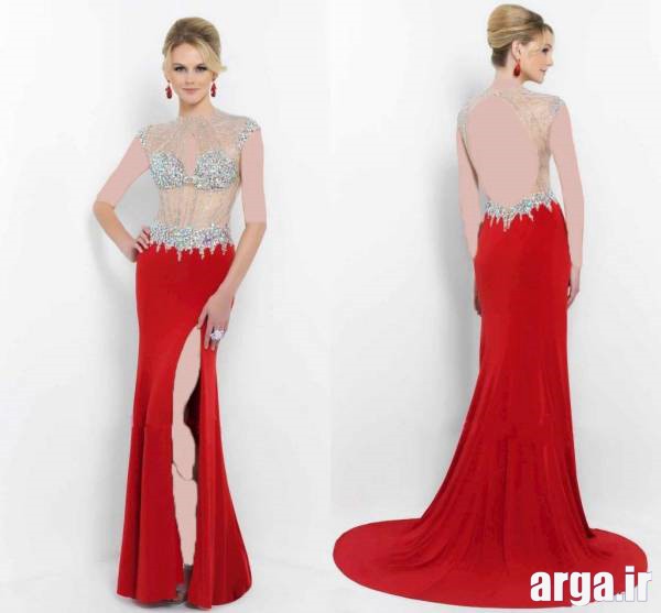 مدل لباس شب قرمز و زیبا