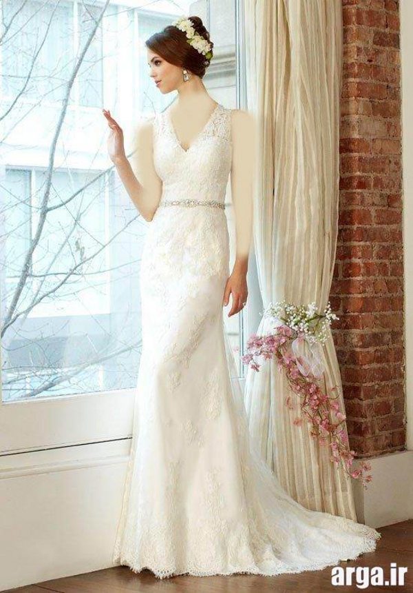 لباس عروس بدون شیفون اروپایی