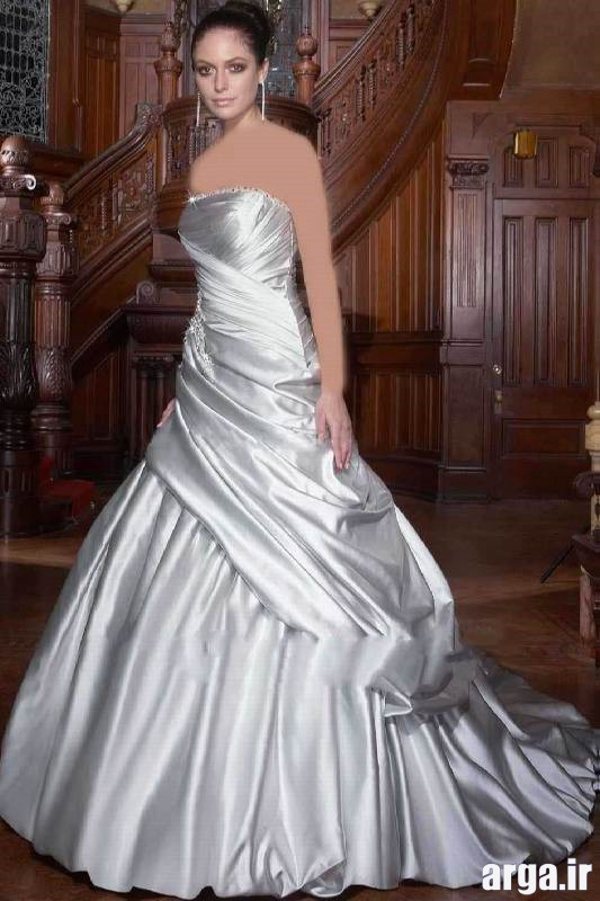 لباس عروس جذاب نقره ای