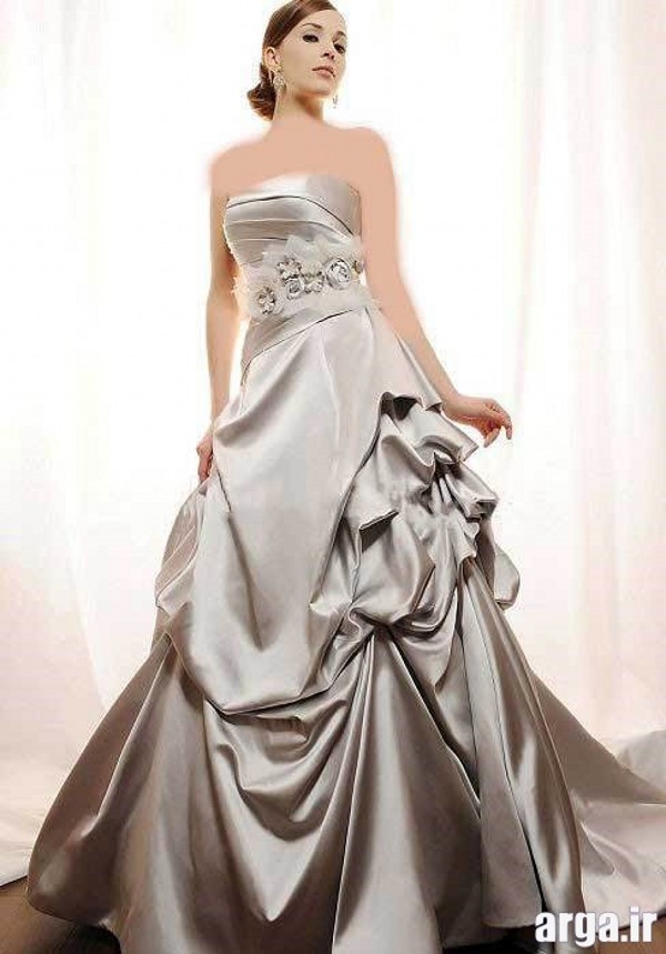 مدل لباس نقره ای مدرن عروس