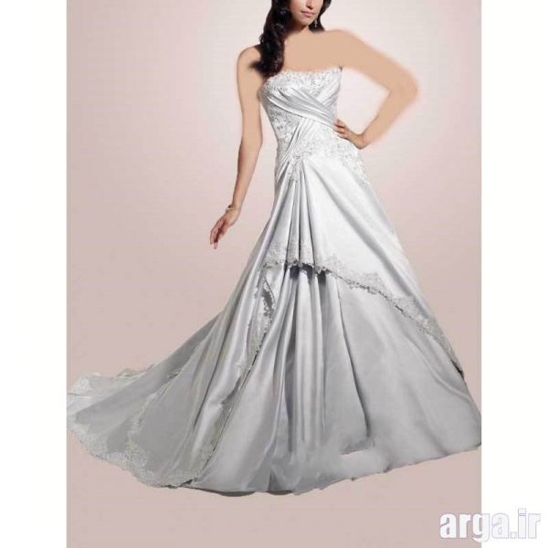 مدل لباس نقره ای زیبا عروس