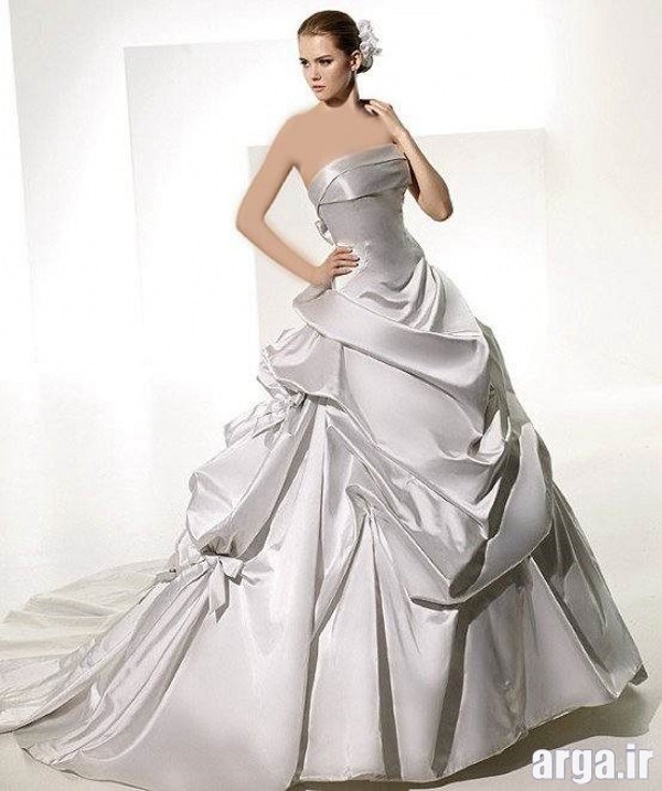 مدل لباس نقره ای جذاب عروس