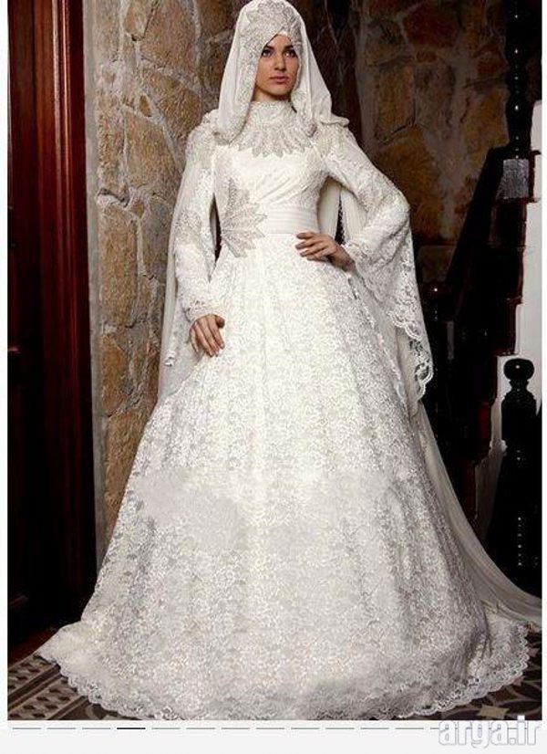 لباس عروس پوشیده زیبا