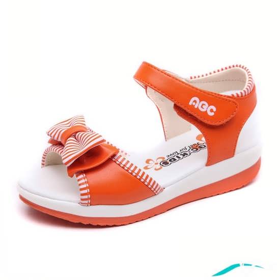 کفش دخترانه با دو رنگ سفید و نارنجی