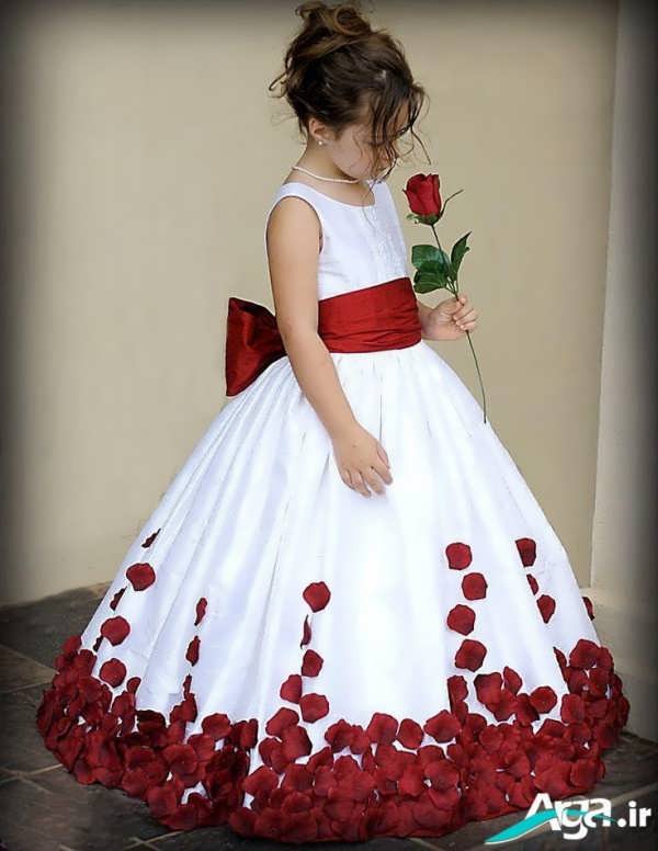 لباس عروس بچه گانه گل رز