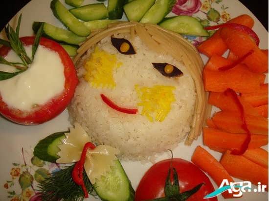 تزیین برنج یه شکل عروسکی 