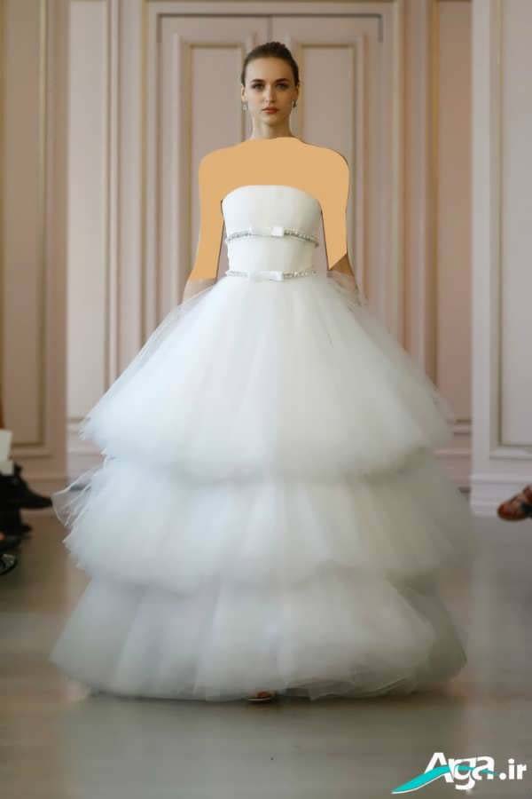 لباس عروس دکلته طبقه ای