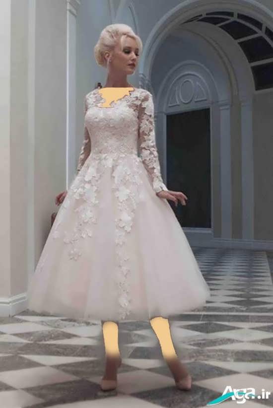 مدل های متنوع لباس عروس کوتاه و بلند گیپور