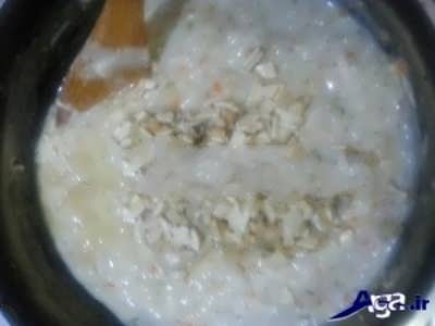 روش پخت سوپ شیر با جو و قارچ