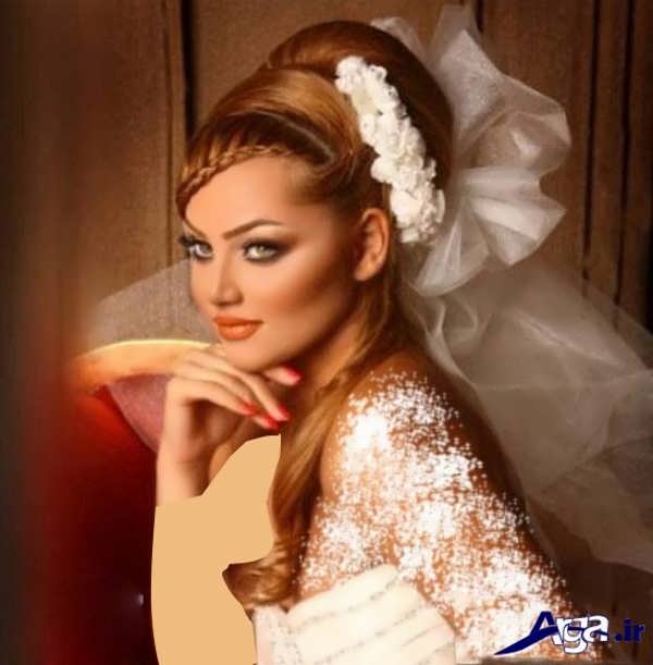 آرایش موی عروس ایرانی به صورت بسته 