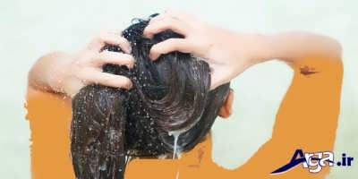 شستشوی مو ها با مخلوط رکه سیب و اب برا افزایش رشد سریع مو 