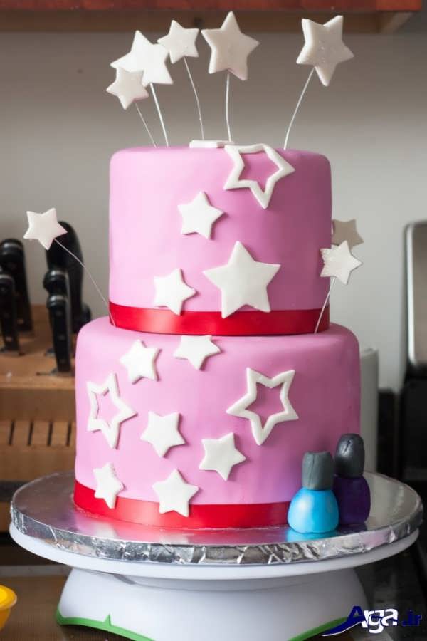 تزیین کیک عروسی با طرح ستاره 