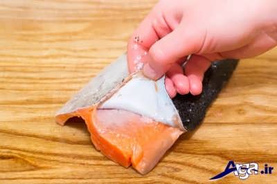 روش تمیز کردن ماهی سالمون 