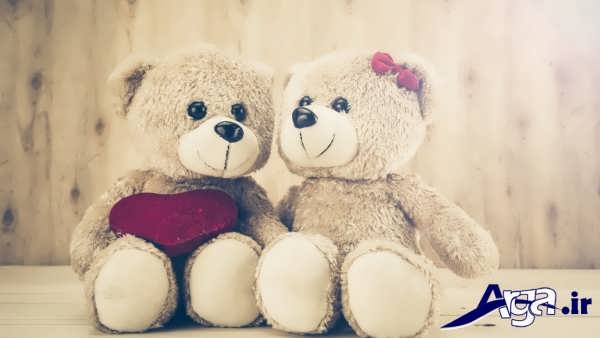 عکس عاشقانه عروسکی خرس قهوه ای