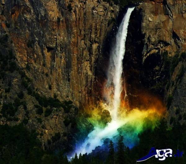 عکس آبشار و رنگین کمان