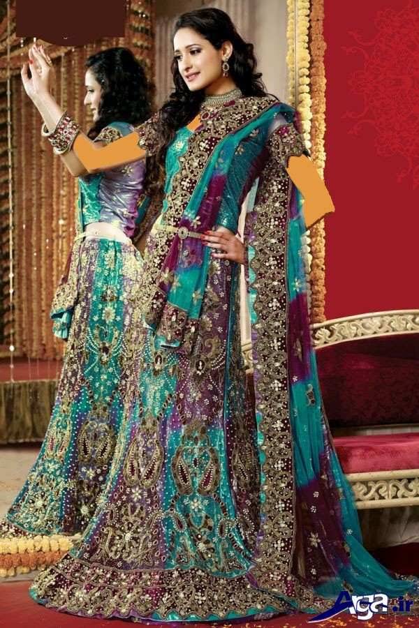 لباس عروس هندی رنگ شاد