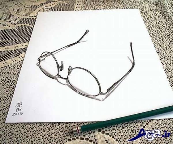 نقاشی سه بعدی عینک