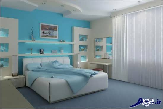 اتاق خواب آبی زیبا