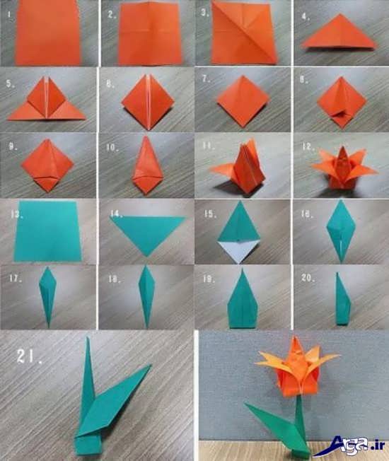 آموزش ساخت گل با کاغذ