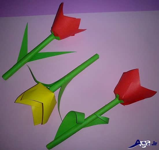 ساخت گل با کاغذ رنگی