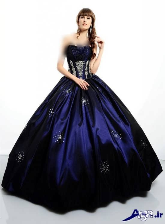 مدل لباس پرنسسی آبی زیبا