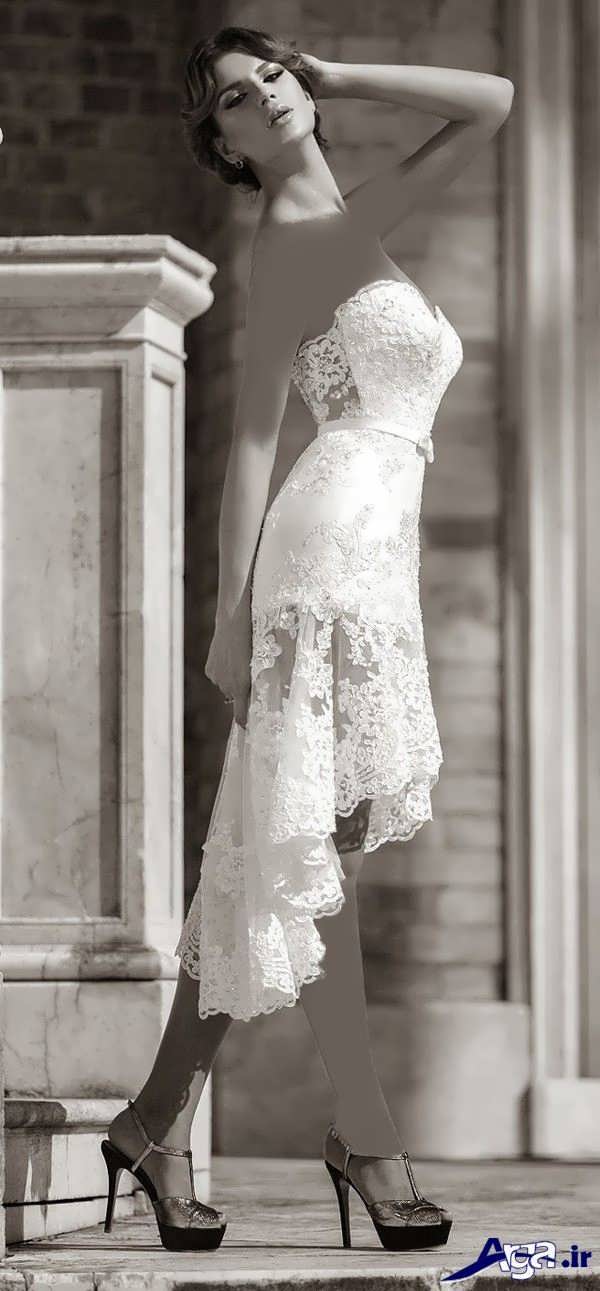 مدل لباس عروس گیپور کوتاه 