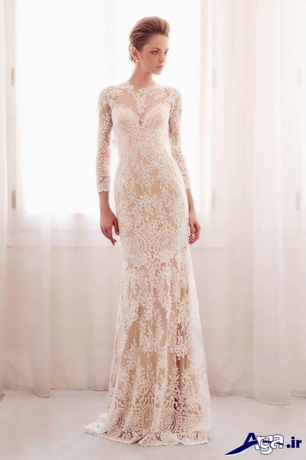 مدل لباس عروس گیپور ساده