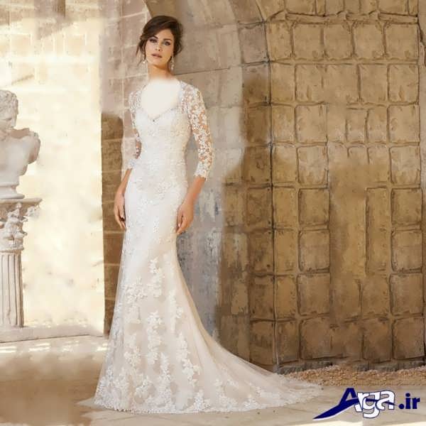 لباس عروس گیپور ساده و شیک