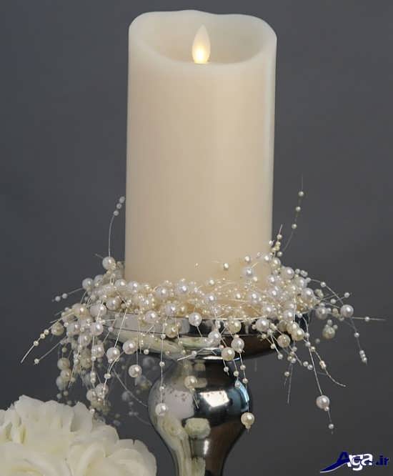 Candles decorated with pearls (2)