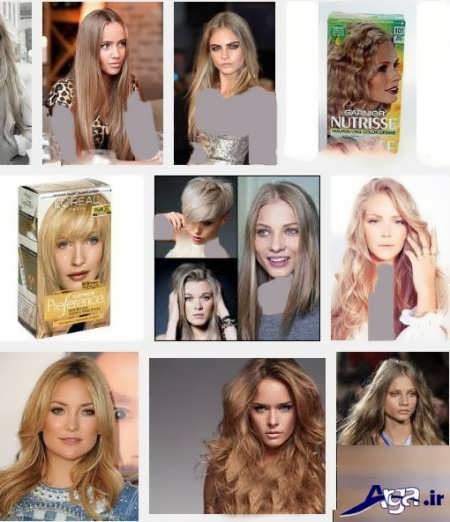 تصاویر انواع رنگ موهای ترکیبی بژ