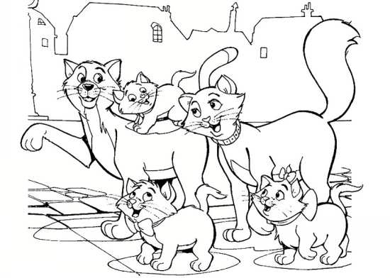 نقاشی خانواده گربه 