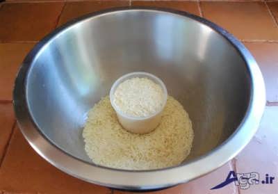 پیمانه کردن برنج 