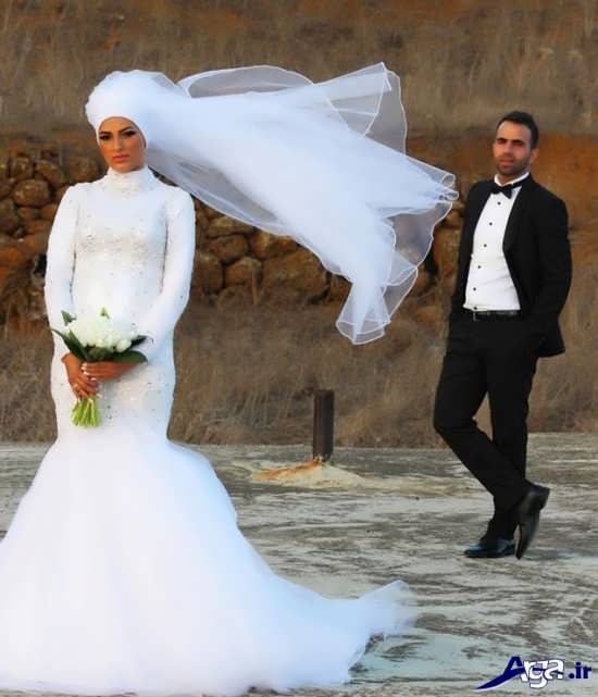 مدل جدید عروس و داماد با لباس پوشیده