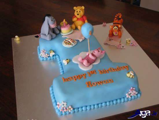 کیک برای تولد یک سالگی با عدد