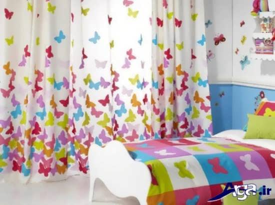 پرده اتاق نوزاد با طرح پروانه 