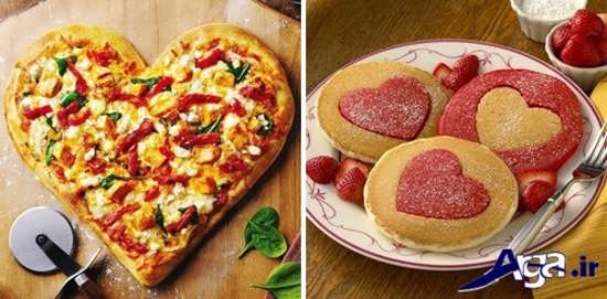 تزیین کردن پیتزا با قالب قلب 