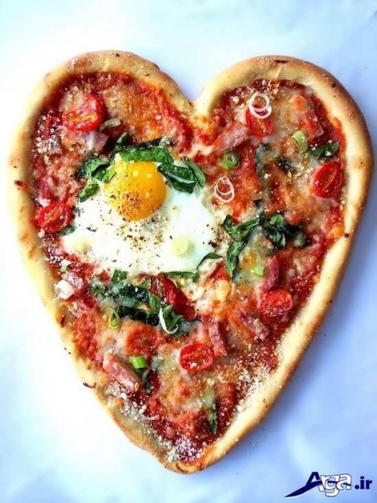 تزیین پیتزا به شکل قلب 