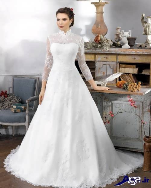 مدل لباس عروس آستین دار ایرانی 