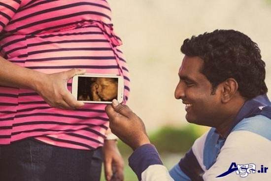 عکس بارداری با همسر 