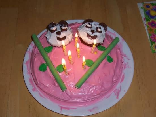 تزیین کیک با طرح خرس و شمع 