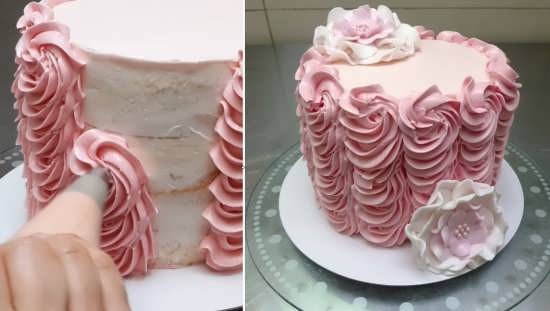 تزیین کیک به شکل گل رز 