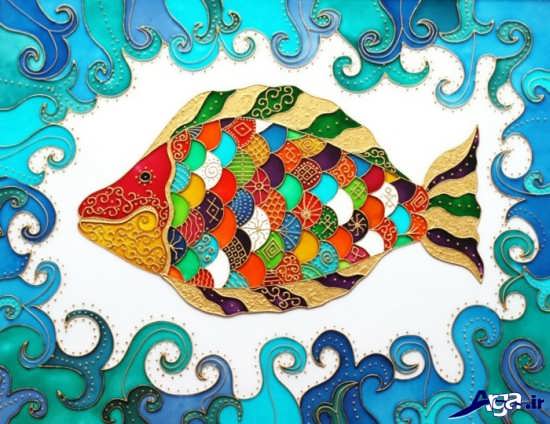 نقاشی ماهی روی شیشه