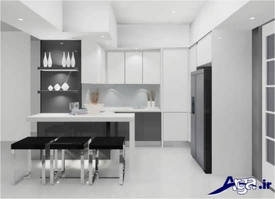 مدل کابینت آشپزخانه با طراحی گلاس 