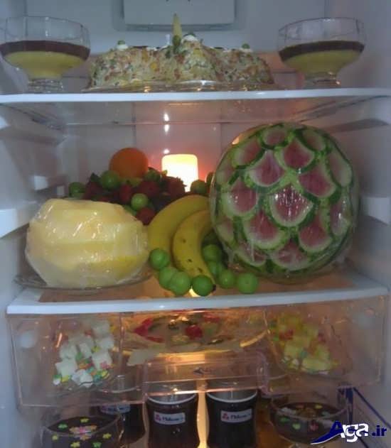 تزیین میوه های داخل یخچال عروس