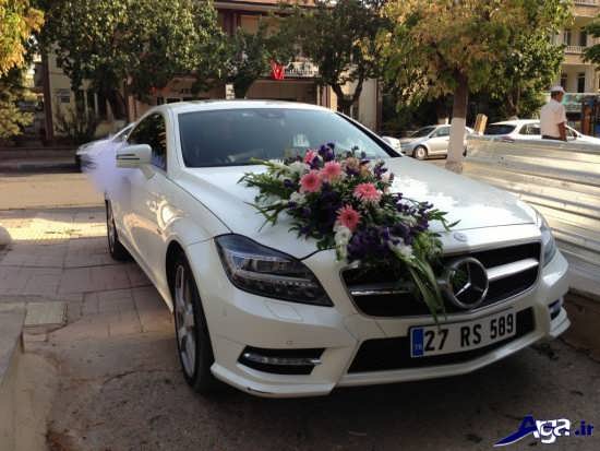 تزیین ماشین عروس با گل