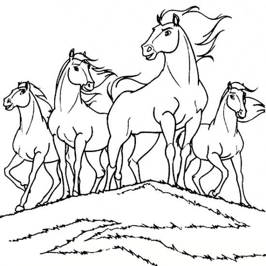 نقاشی گله اسب