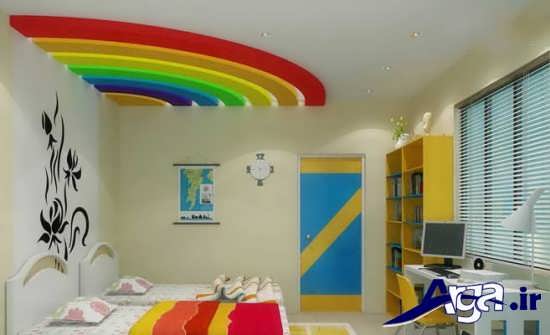 تزیین رنگین کمانی سقف اتاق کودک