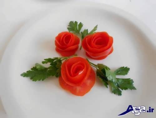 تزیین خیار و گوجه با روش های مختلف 