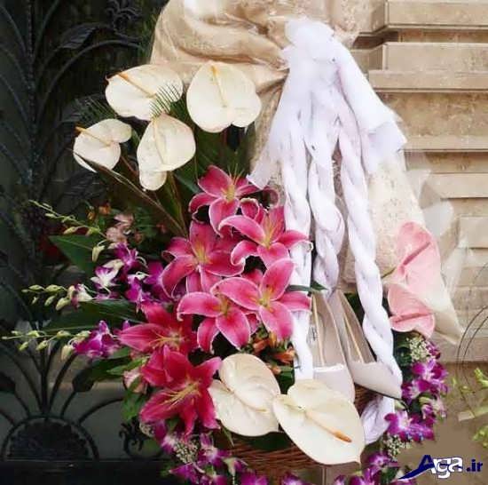 تزیین کادوس عروس با گل